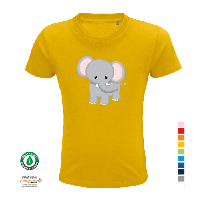 Kinder-T-Shirt Elefant aus 100% Bio-Baumwolle