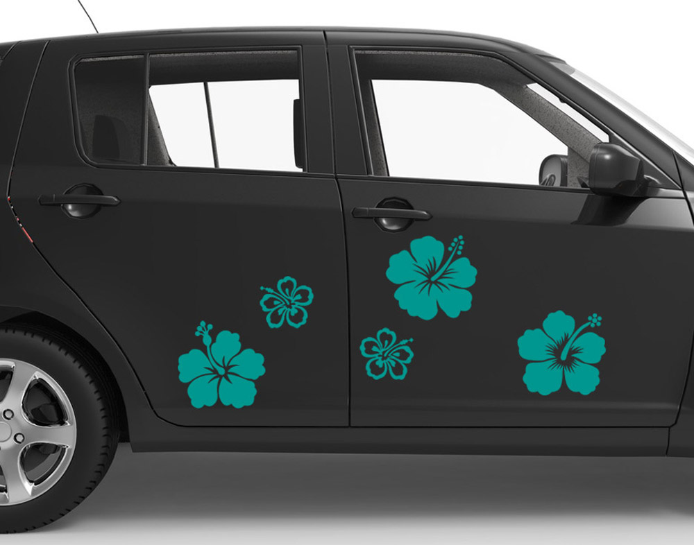 Autoaufkleber Hibiskus-Blüten: Autotattoos im Onlineshop