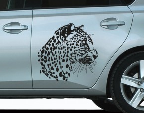 Autoaufkleber Leopardenkopf