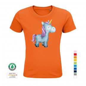 Kinder-T-Shirt Einhorn Wasserfarben aus 100% Bio-Baumwolle