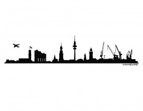 Autoaufkleber Skyline Hamburg mit Elbphilharmonie