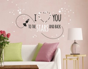 Wandtattoo Love you to the stars 2-farbig