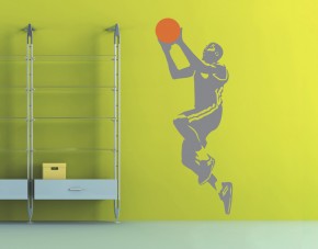 Wandtattoo Basketballer Korbwurf 2-farbig